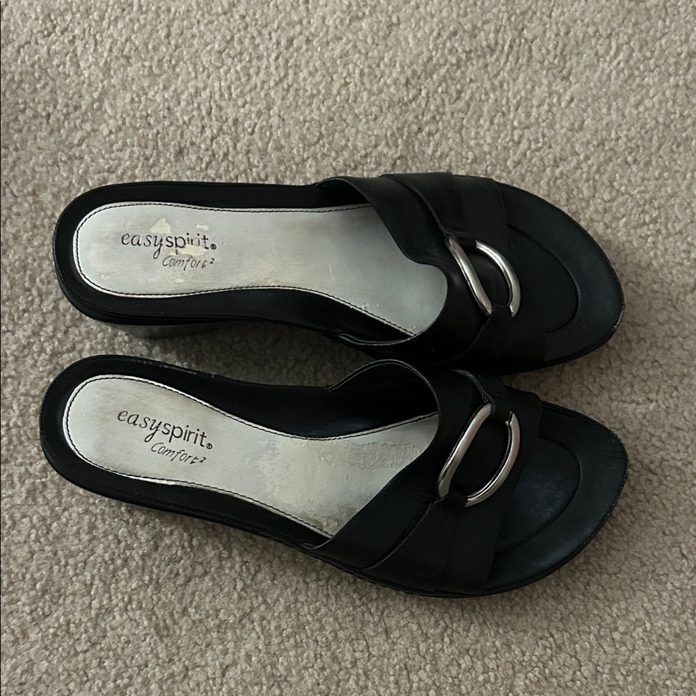 Vintage slide heels with silver accent